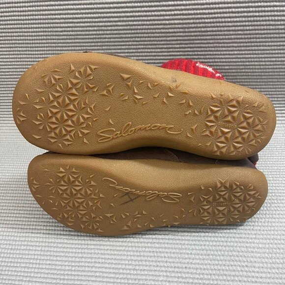 Salomon Bliss Convertible Women’s size 5.5 Red Brown Leather Pull On Boots Shoes - Picture 10 of 12